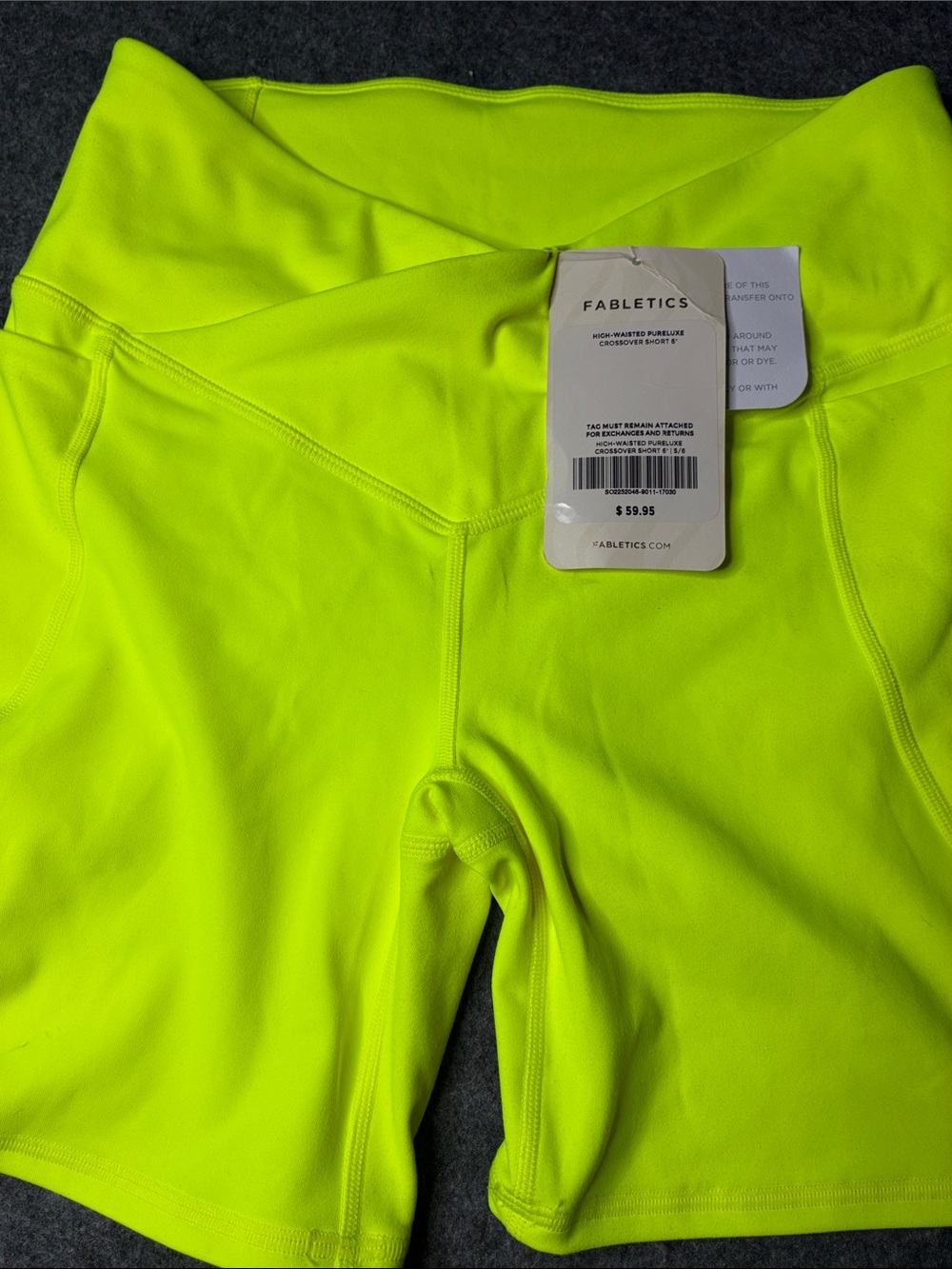 Fabletics Neon Lime High-Rise Athletic Shorts